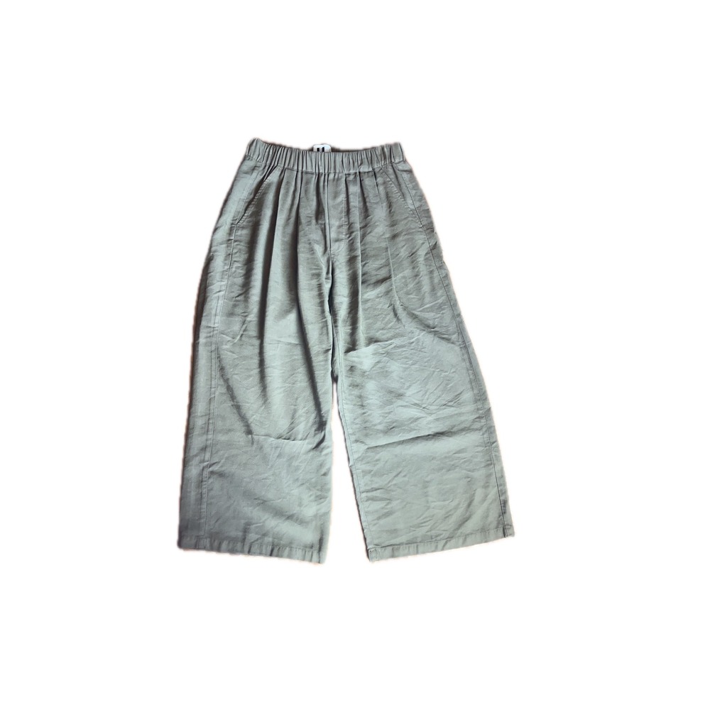 Beatriz Furest Olive Green Wide Leg Pleated Pants Women's Size S Made in Spain